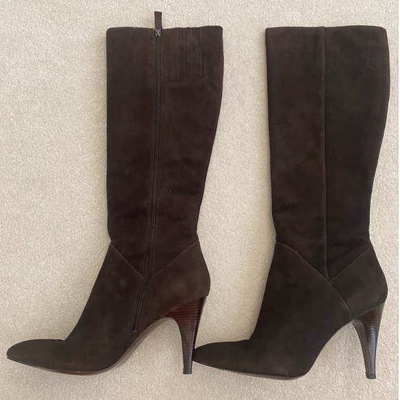 VIA SPIGA SUEDE KNEE HIGH HEELED BOOTS - Picture 7 of 16